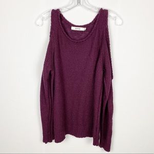 Just fab purple cut out shoulder sweater